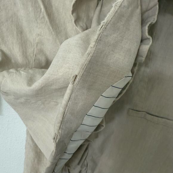 Alice + Olivia Women's Linen Blend Ruffle Blazer Jacket Size Medium - Picture 11 of 16